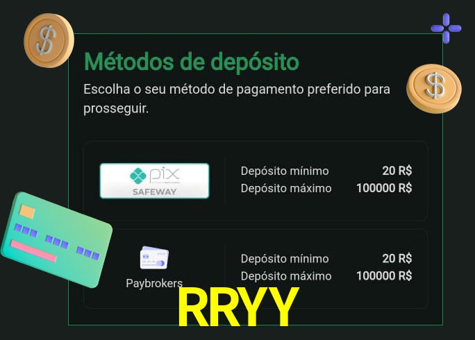 O cassino RRYY oferece uma grande variedade de métodos de pagamento